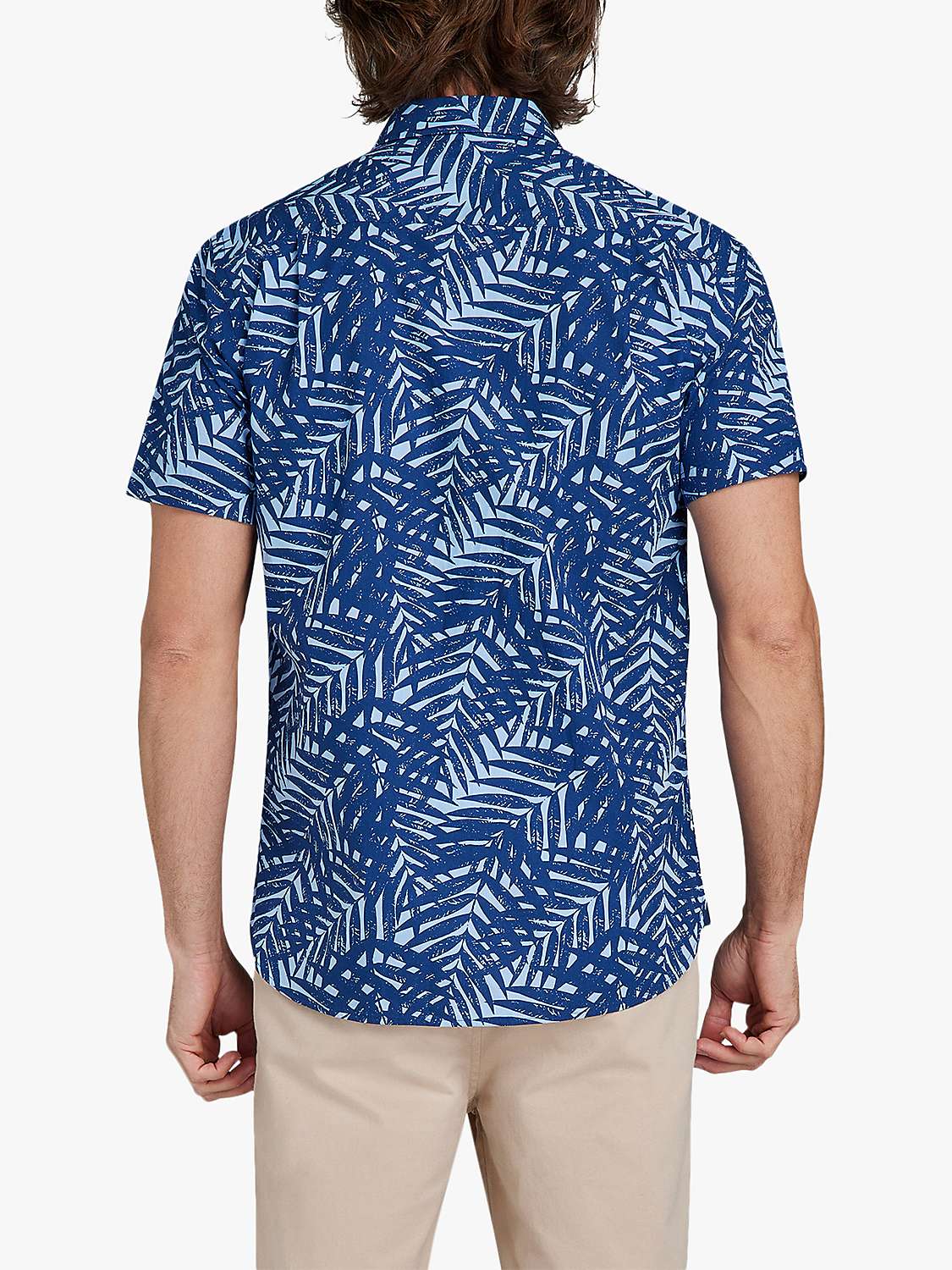 Buy Raging Bull Short Sleeve Palm Tree Poplin Shirt, Sky Blue Online at johnlewis.com