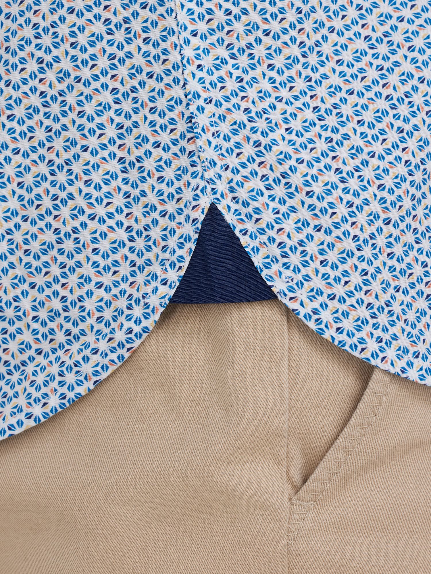 Buy Raging Bull Floral Print Cotton Poplin Shirt, Blue/White Online at johnlewis.com