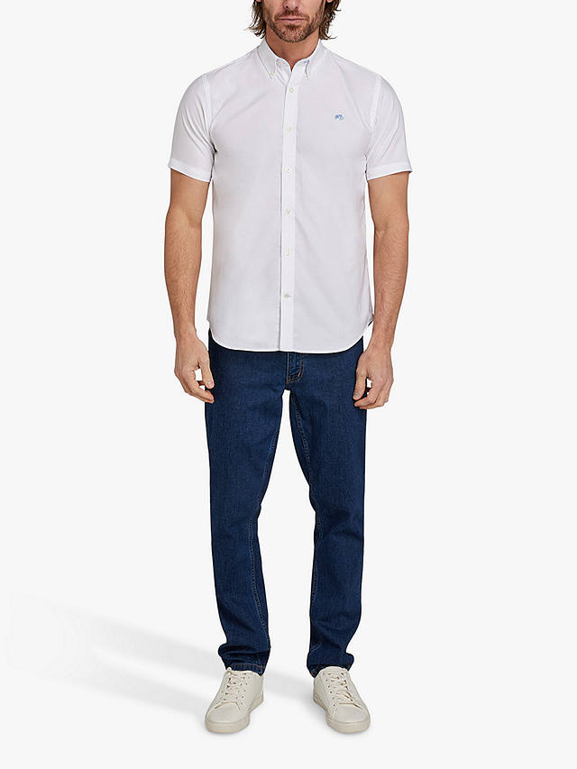 Raging Bull Short Sleeve Lightweight Oxford Shirt, White