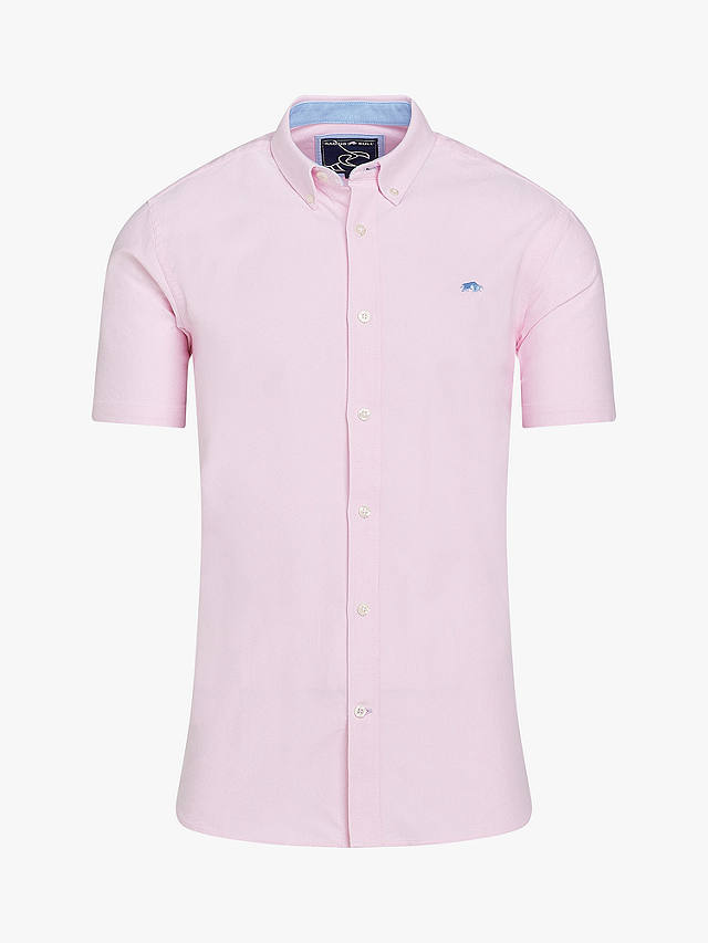 Raging Bull Short Sleeve Lightweight Oxford Shirt, Pink