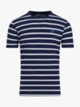 Raging Bull Breton Stripe T-Shirt, Navy/White