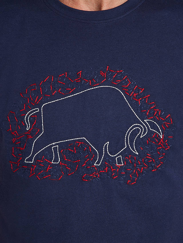 Raging Bull Scatter Stitch Bull T-Shirt, Navy/Multi