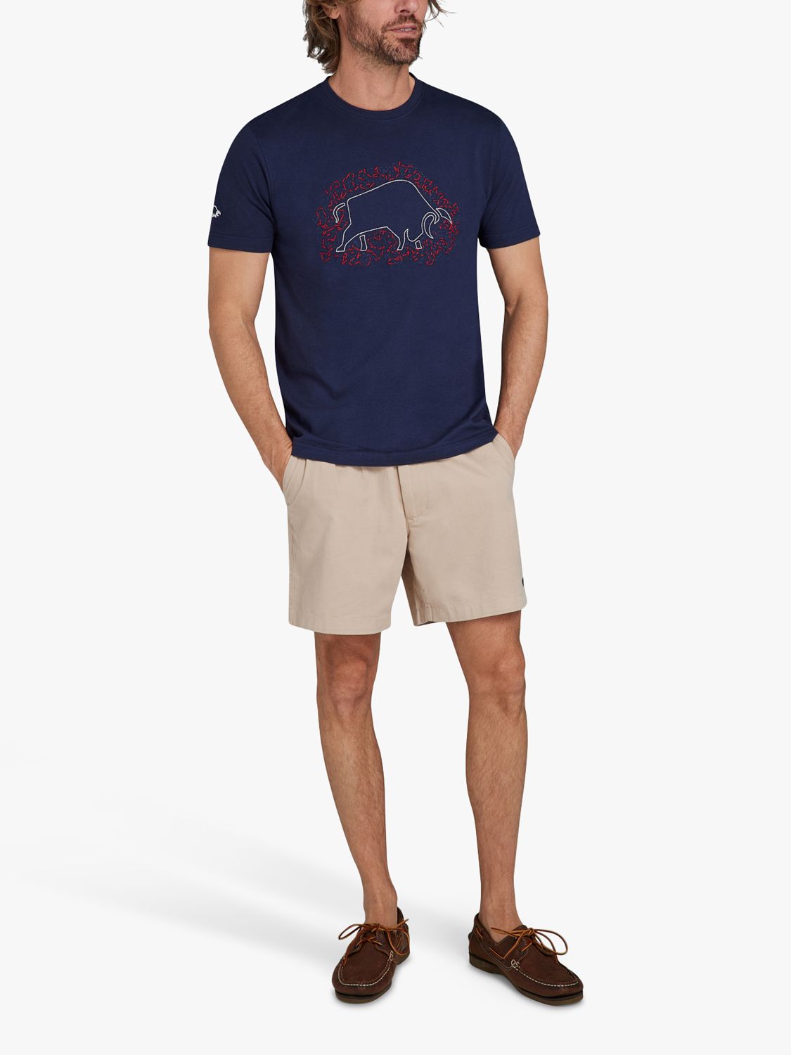 Raging Bull Scatter Stitch Bull T-Shirt, Navy/Multi, XL