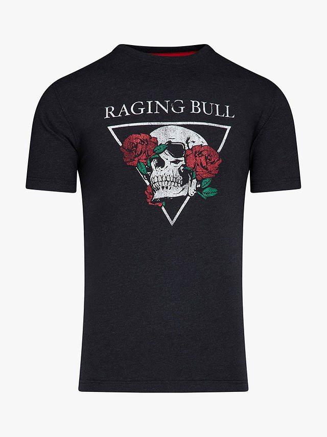 Raging Bull Rose Skull T-Shirt, Black