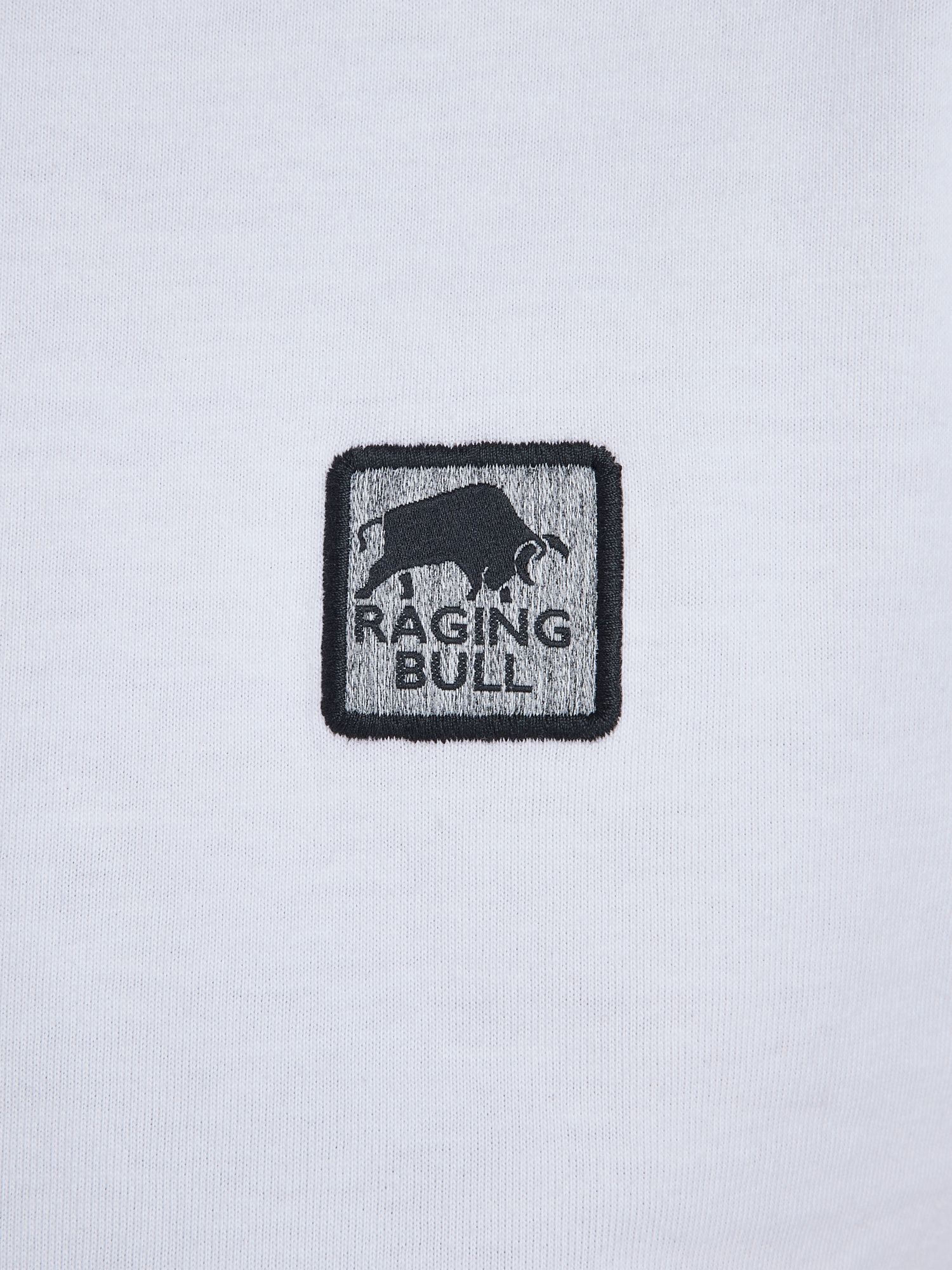 Raging Bull Classic Woven Patch T-Shirt, White, L