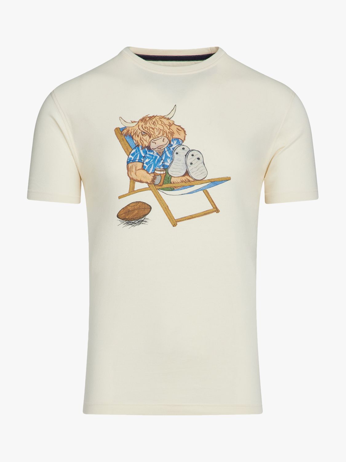 Raging Bull Deckchair Bully T-Shirt, Cream/Multi, L
