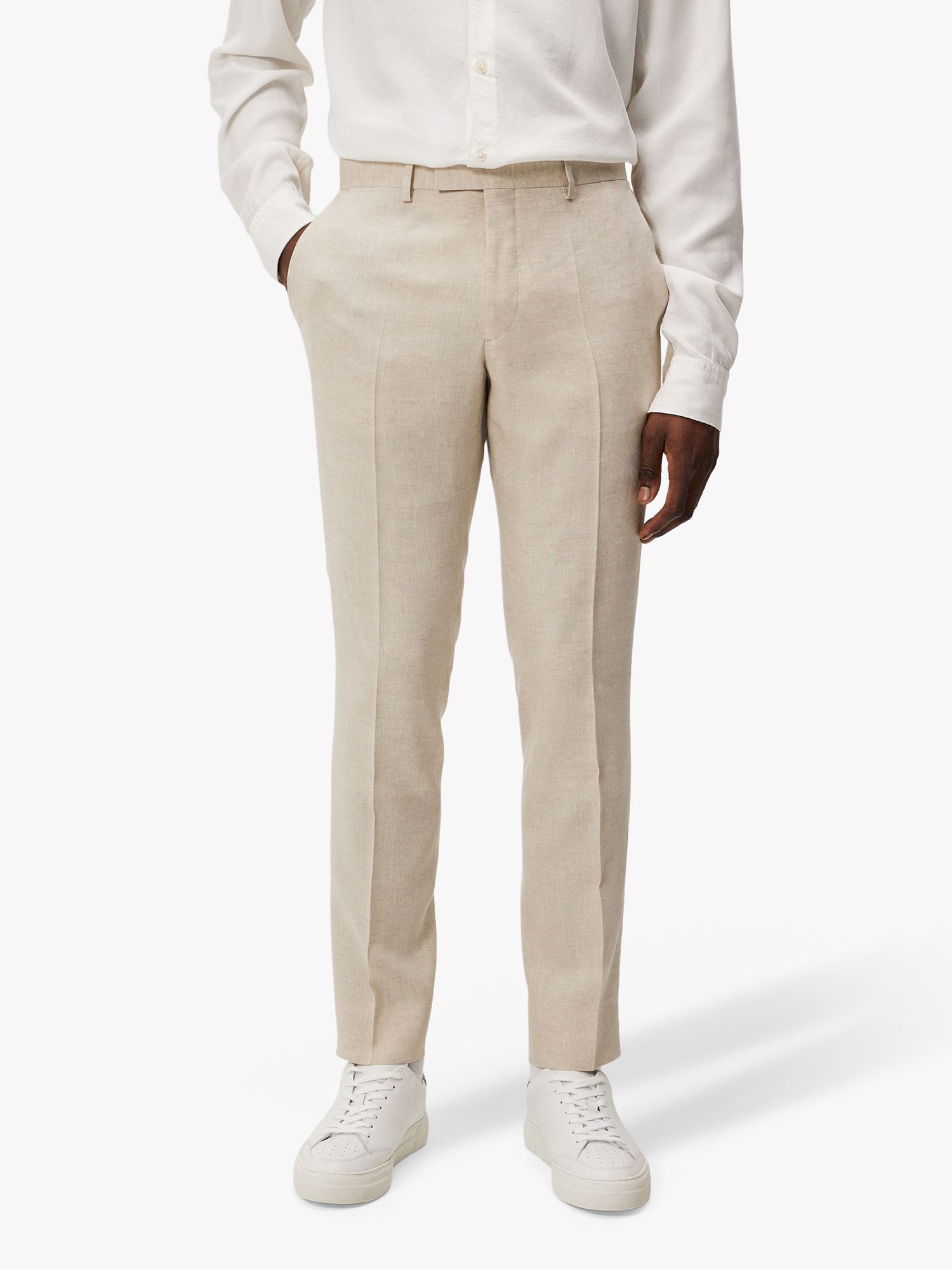 J.Lindeberg Grant Super Linen Trousers, Moonbeam, 32R