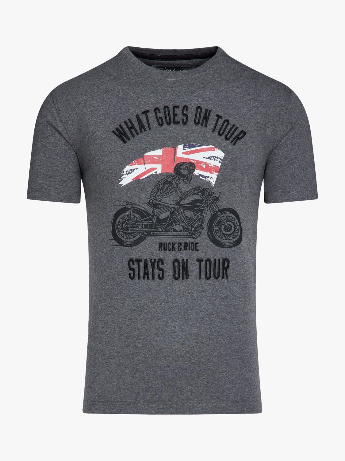 Raging Bull On Tour Biker T-Shirt, Charcoal, XXXXXXL