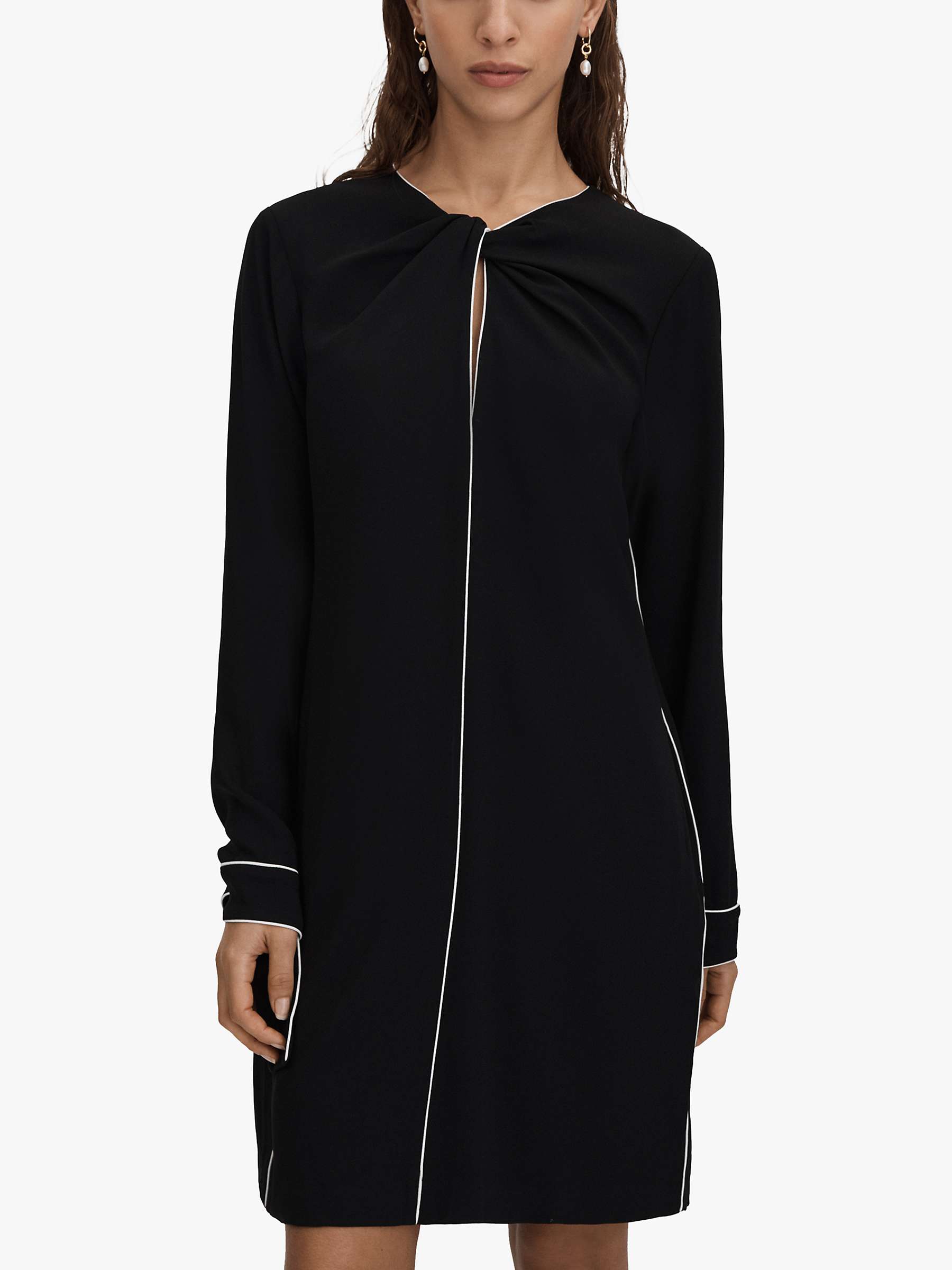 Buy Reiss Eloise Tipped Mini Dress, Black/White Online at johnlewis.com