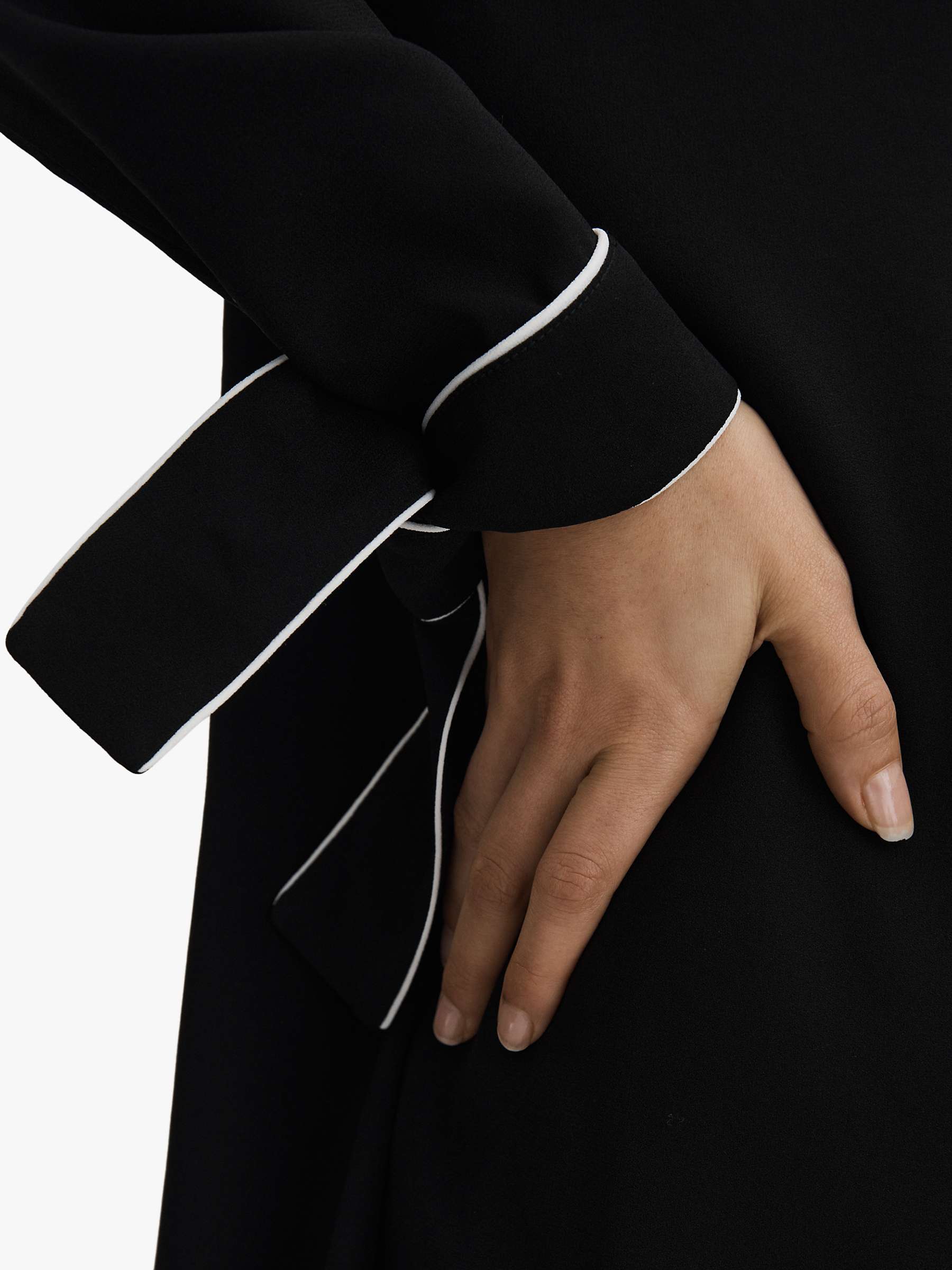 Buy Reiss Eloise Tipped Mini Dress, Black/White Online at johnlewis.com