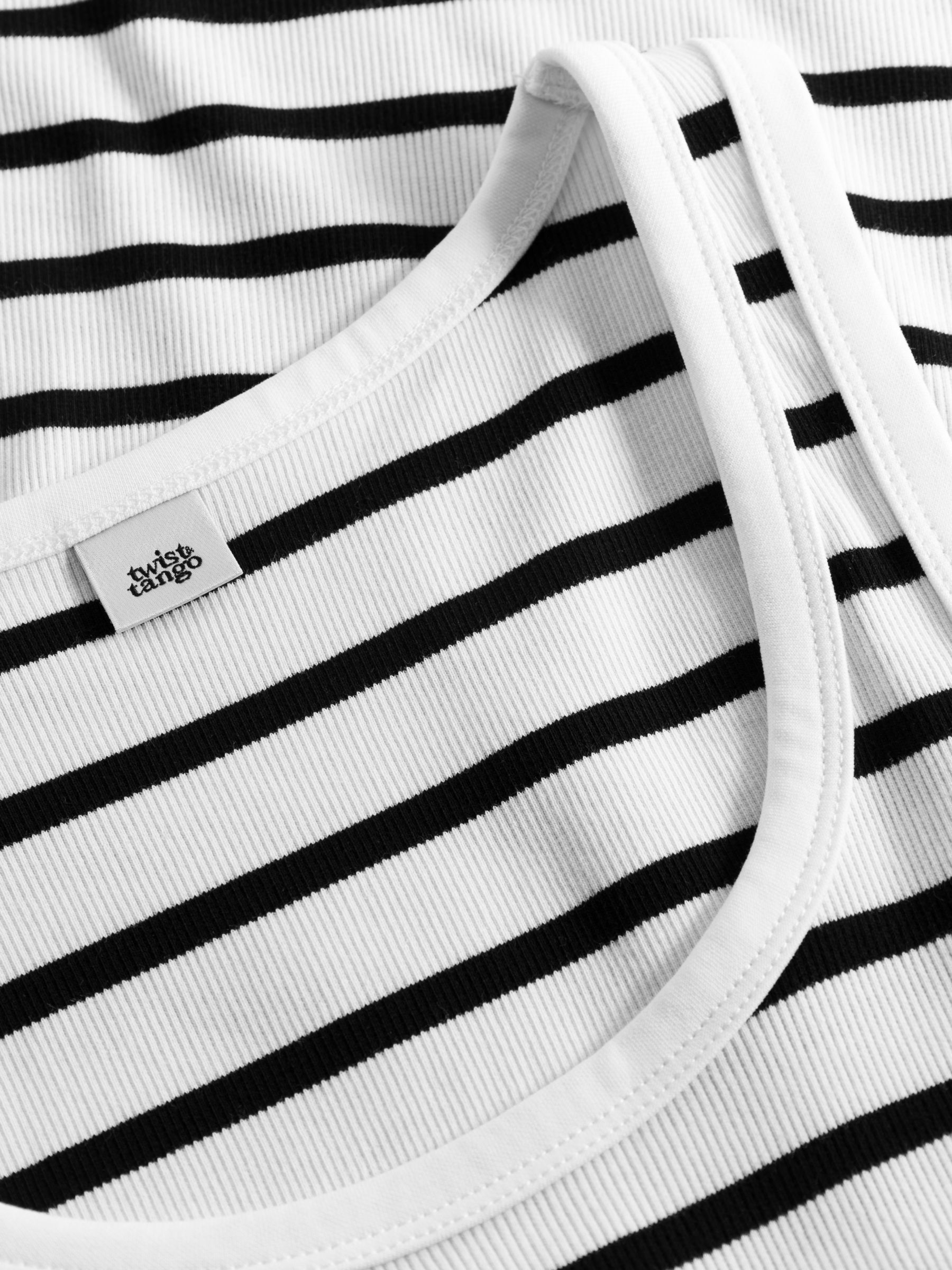 Twist & Tango Violet Striped Scoop Neck Vest Top, Black/White, XS