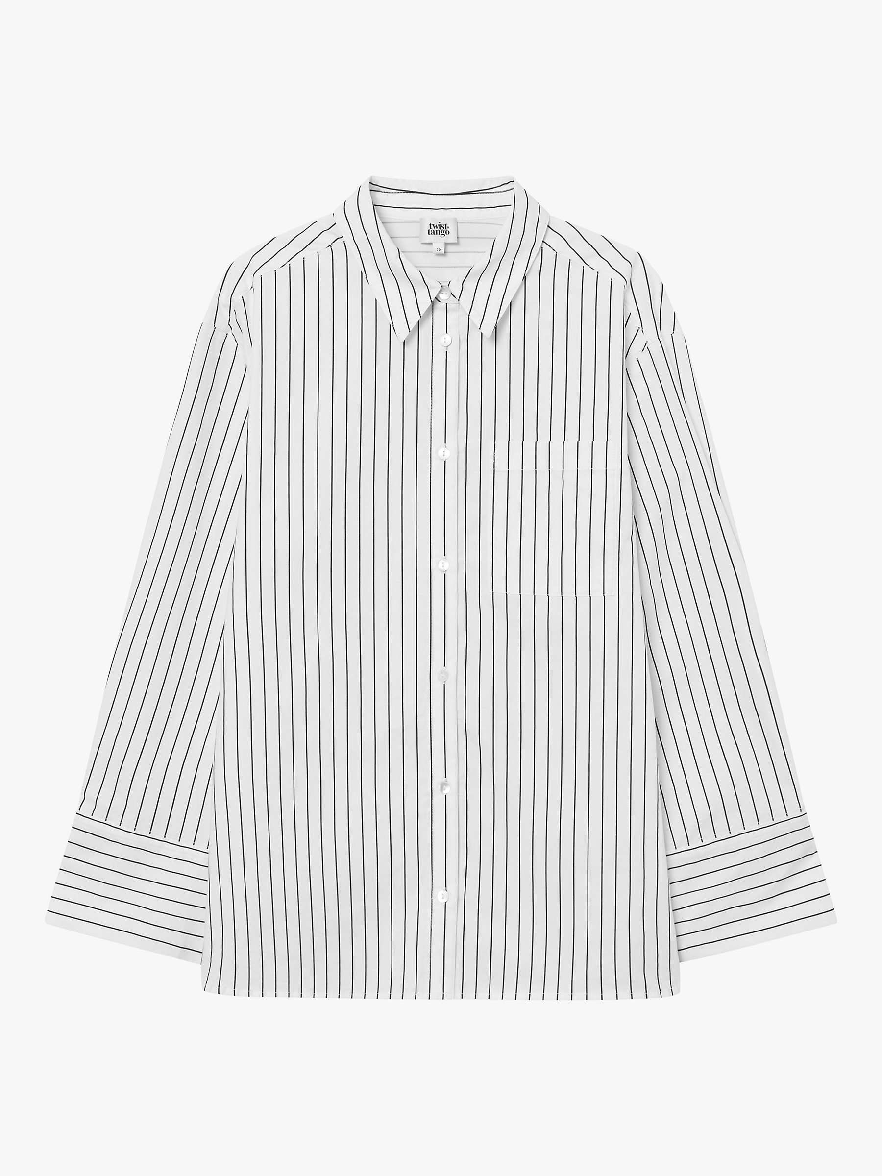 Buy Twist & Tango Fiona Organic Cotton Striped Shirt, White/Black Online at johnlewis.com