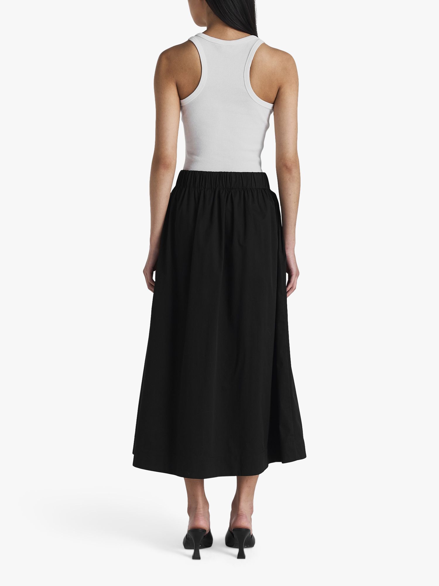 Buy Twist & Tango Freya Soft Cotton Blend Midi Skirt, Black Online at johnlewis.com
