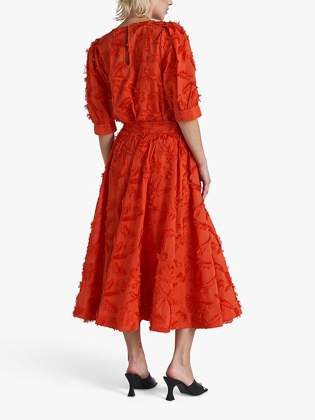 Twist & Tango Meadow Cotton A-Line Skirt, Mandarin Red