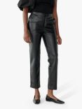 Twist & Tango Camilla Faux Leather Cropped Trousers, Black