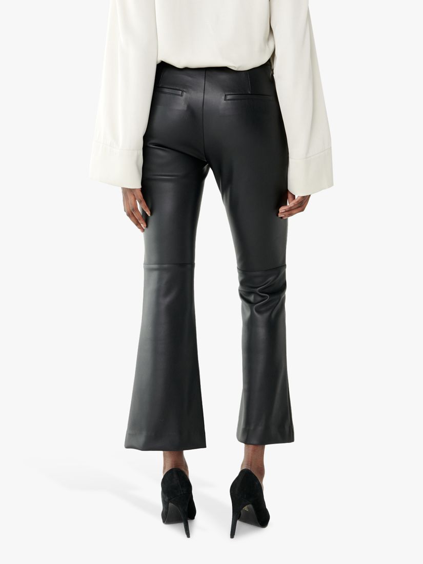 Buy Twist & Tango Cornelia Faux Leather Cropped Kick Flare Trousers, Black Online at johnlewis.com