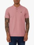 LUKE 1977 New Mead Short Sleeve Polo Top, Vintage Pink