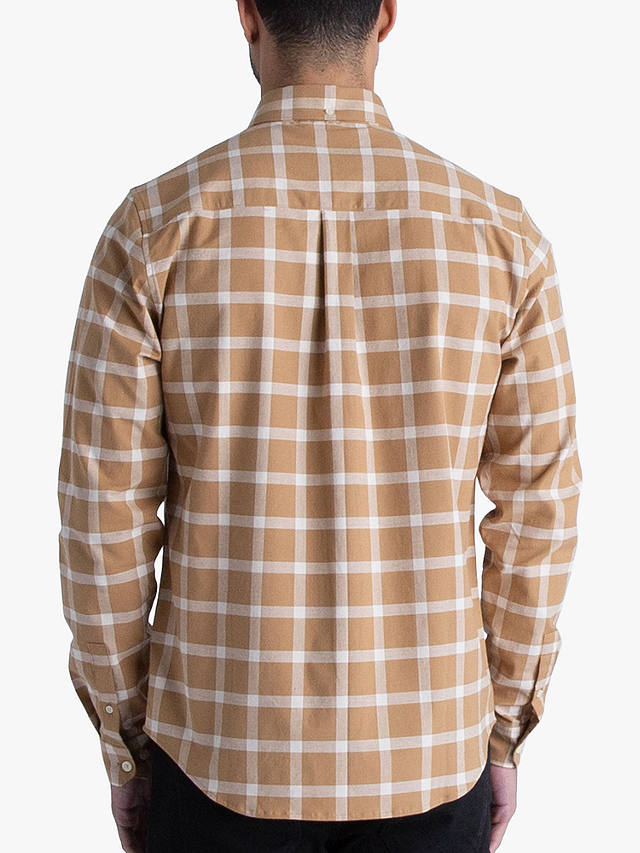 LUKE 1977 Long Sleeve Check Oxford Shirt, Ecru/Caramel