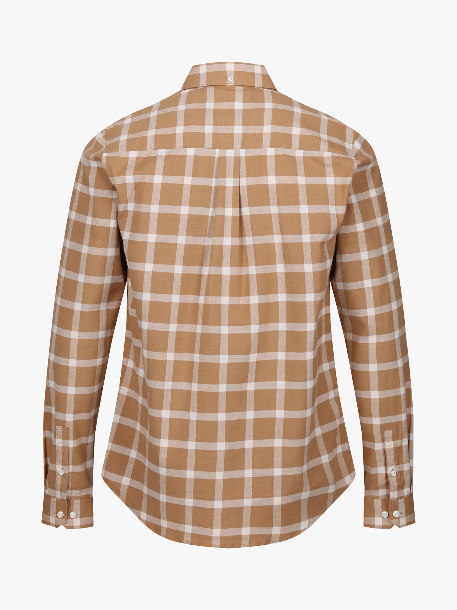 LUKE 1977 Long Sleeve Check Oxford Shirt, Ecru/Caramel, S