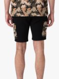 LUKE 1977 Active Camo Detail Sweat Shorts, Black/Multi