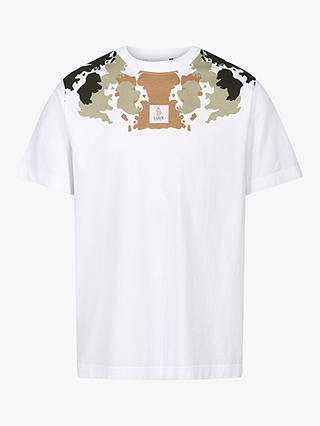 LUKE 1977 Swift Abstract Print Neck T-Shirt, White/Multi