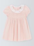 John Lewis Heirloom Collection Baby Pima Cotton Smocked Dress, Pink