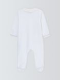 John Lewis Heirloom Collection Baby Velour Star Sleepsuit, White