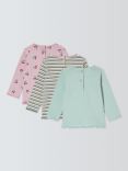 John Lewis Baby Nature Stripe Long Sleeve Top, Pack of 3, Multi