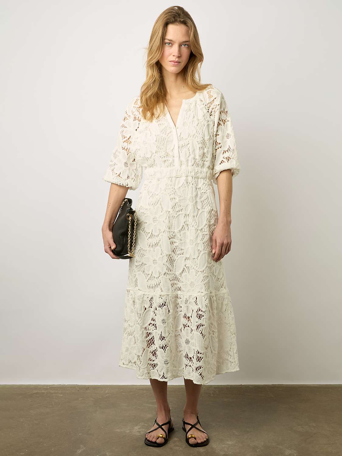 Buy Gerard Darel Eleonie Lace Midi Dress, White Online at johnlewis.com