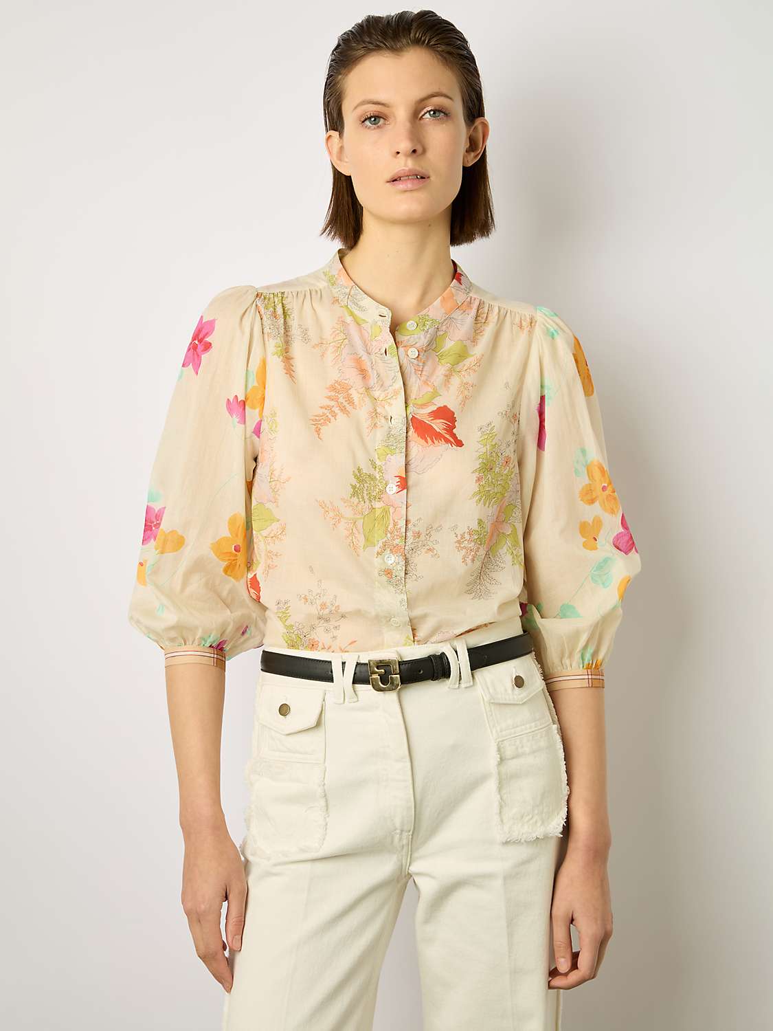 Buy Gerard Darel Narin Cotton Floral Blouse, Multicolor Online at johnlewis.com