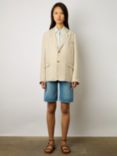 Gerard Darel Britney Linen Blend Blazer, Natural