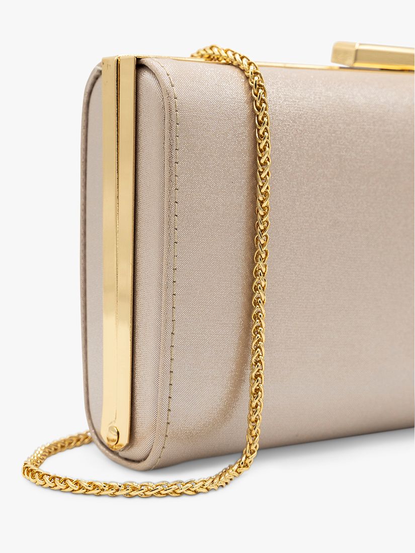 Paradox London Dasha Box Clutch Bag, Champagne at John Lewis & Partners