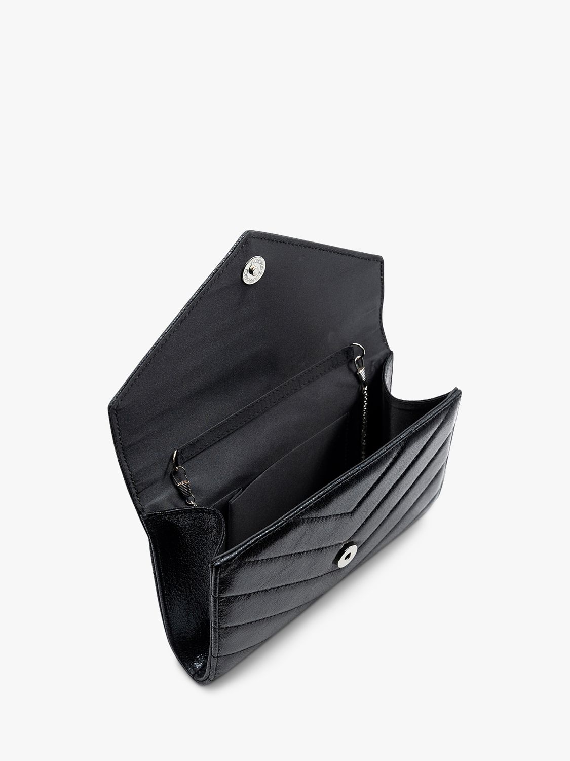 Paradox London Dextra Quilted Clutch Bag, Black at John Lewis & Partners