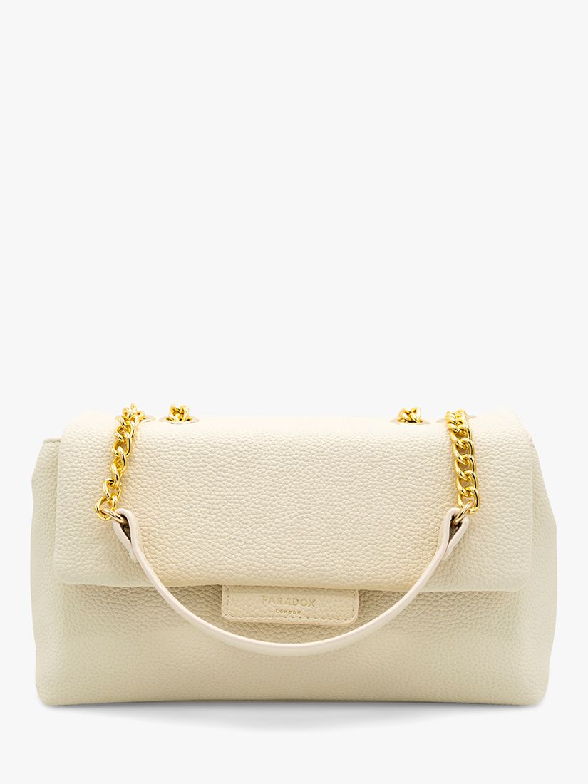 Paradox London Ophelia Faux Leather Handbag, Cream, One Size