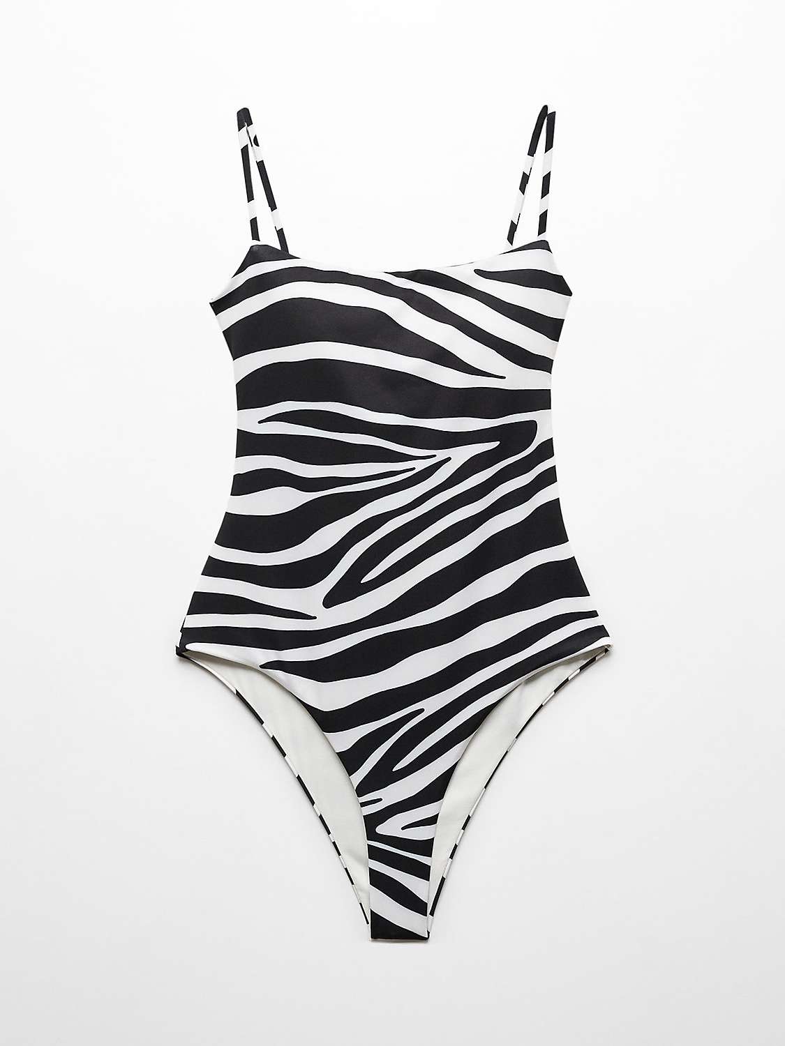 Buy Mango Animal Print Swimsuit, Black/White Online at johnlewis.com