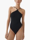 Mango Saura Halter Neck Swimsuit, Black