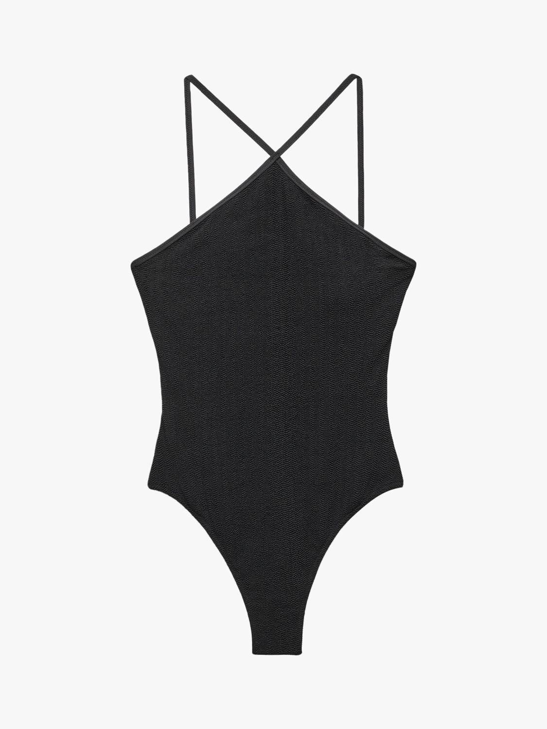 Mango Saura Halter Neck Swimsuit, Black, L