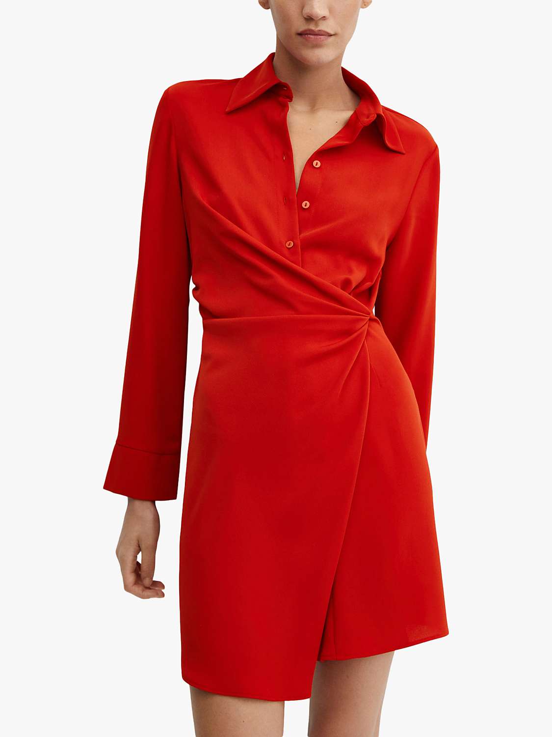Buy Mango Tomi Draped Wrap Mini Dress, Red Online at johnlewis.com