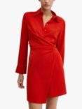 Mango Tomi Draped Wrap Mini Dress, Red