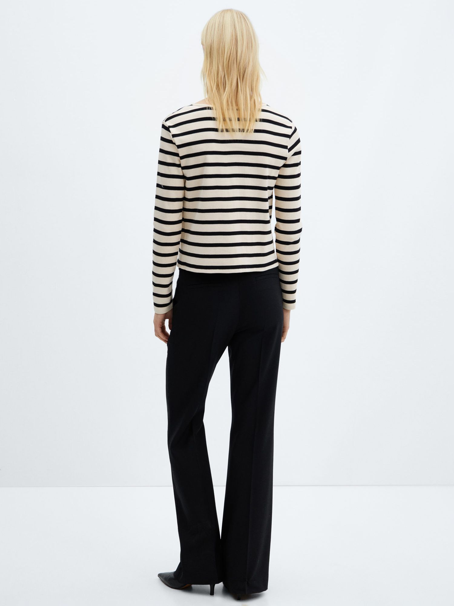 Buy Mango Porto Striped Cardigan, Cream/Black Online at johnlewis.com