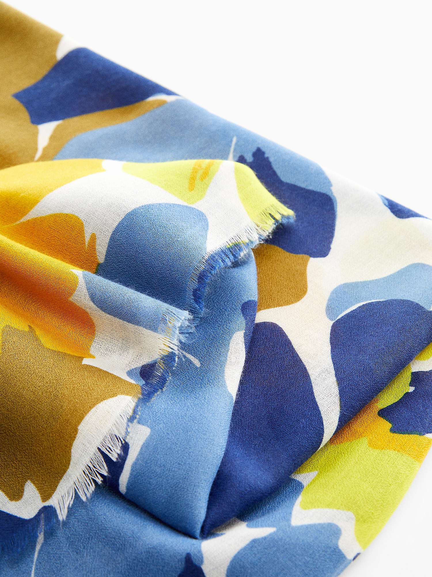 Buy Mango Hibiscus Floral Scarf, Medium Blue/Multi Online at johnlewis.com