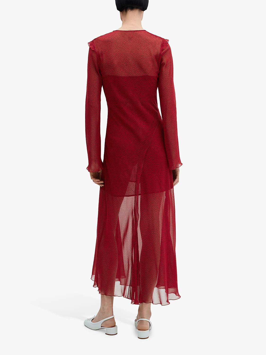 Buy Mango Roses Printed Bow Midi Dress, Red Online at johnlewis.com