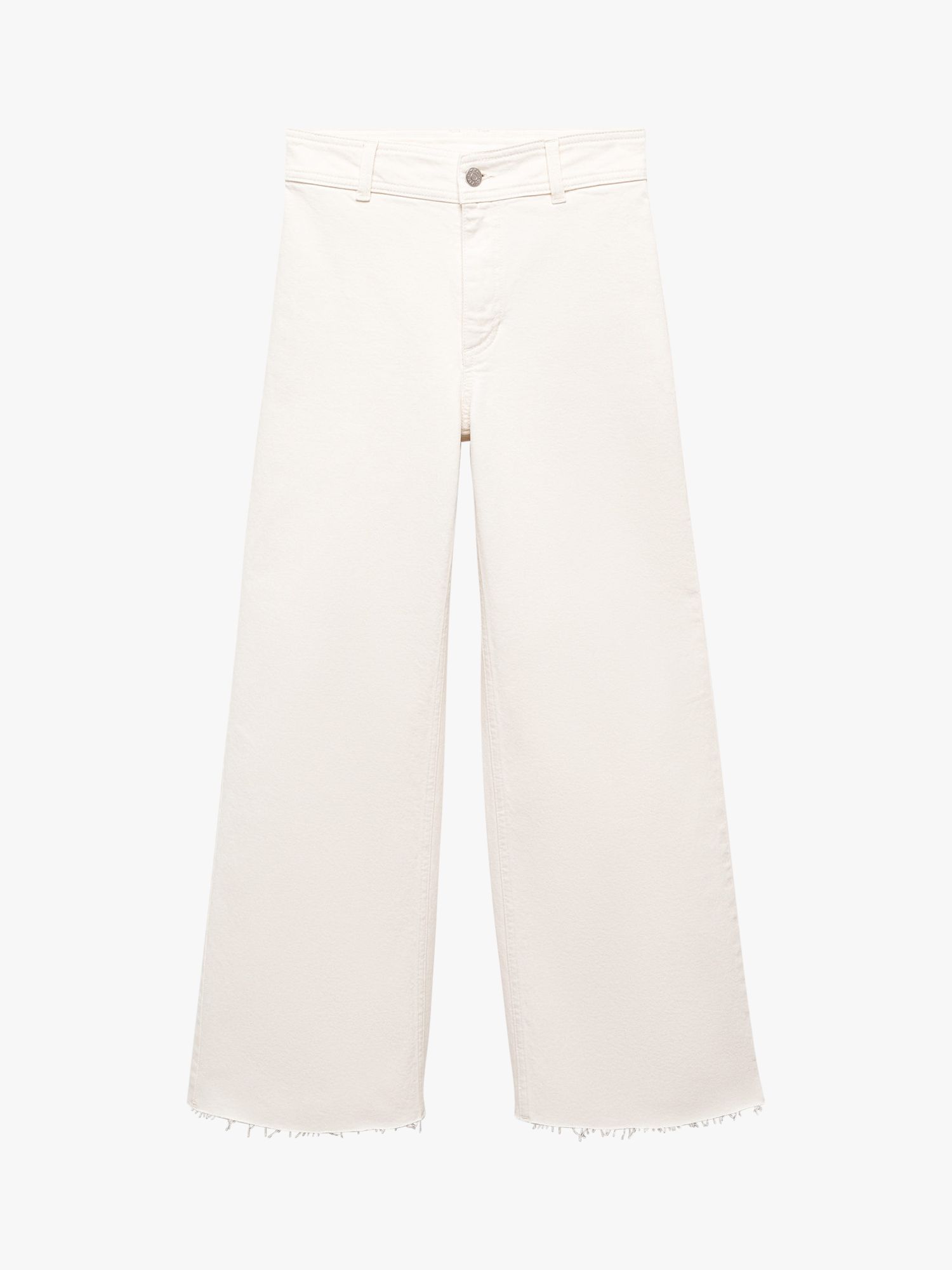 Mango Caherin Wide Leg Jeans, Natural White, 4