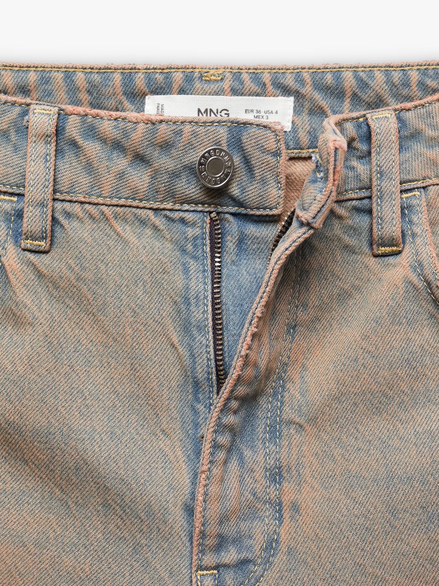 Mango Cropped Mom Jeans, Open Blue, 10