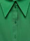 Mango Frunci Velvet Shirt, Green