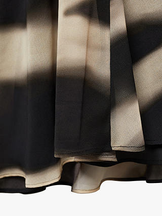 Mango Allegra Abstract Stripe Asymmetric Maxi Skirt, Black/Cream
