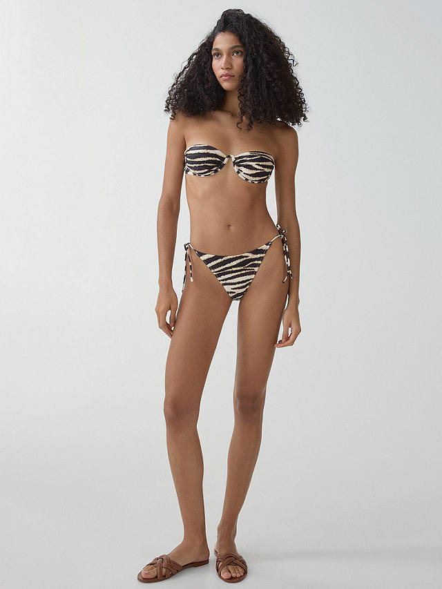 Mango Mermaid Bikini Top, Black/Multi
