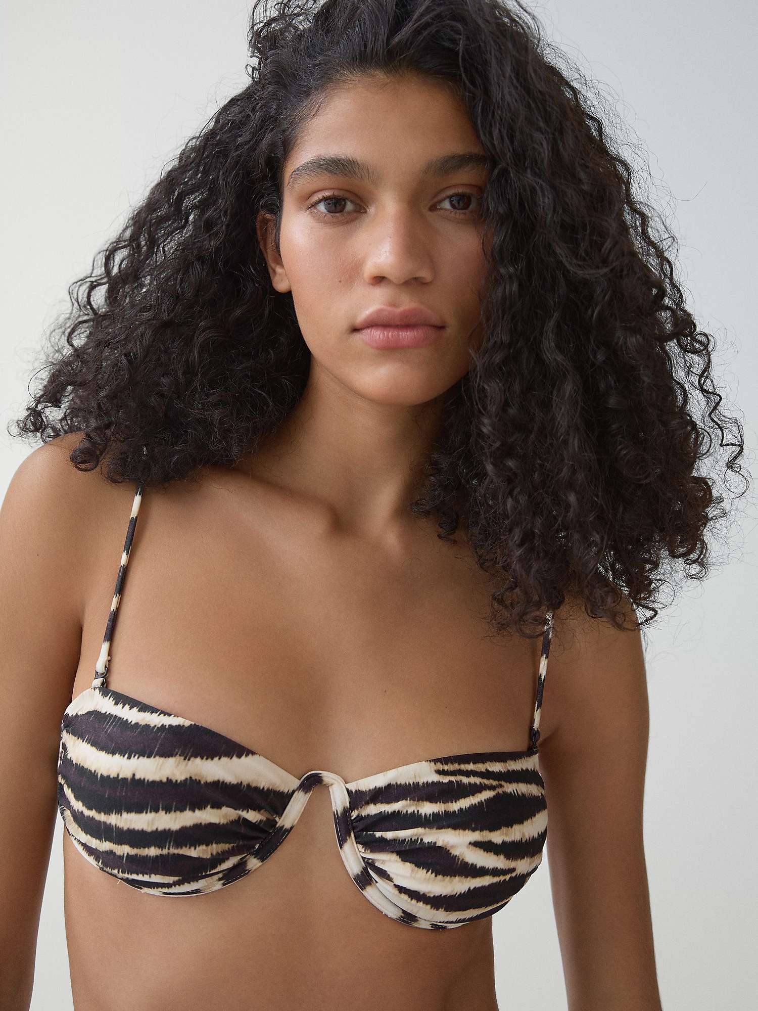 Buy Mango Mermaid Bikini Top, Black/Multi Online at johnlewis.com