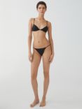 Mango Mel Metallic Bikini Top, Black