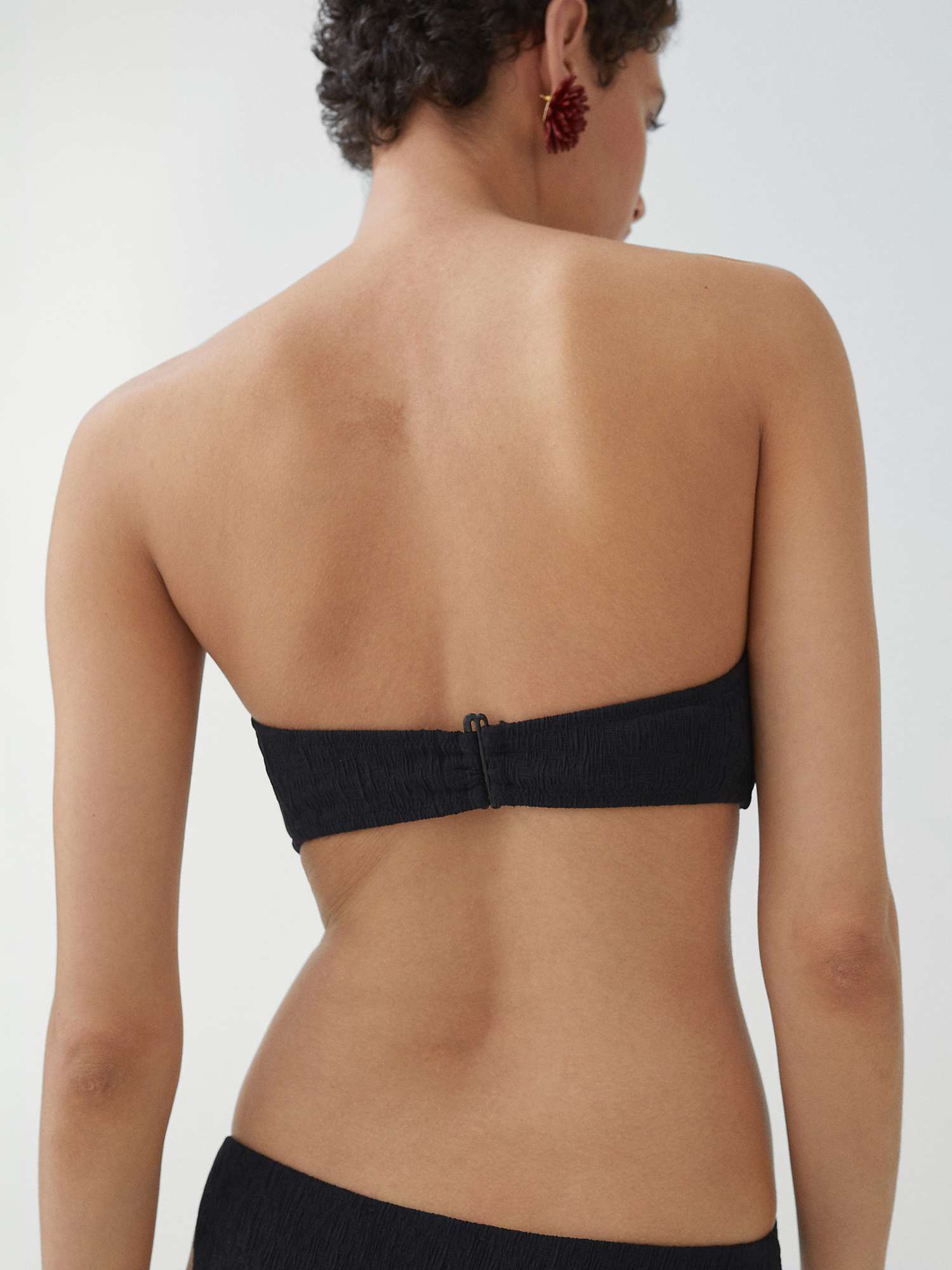 Buy Mango Pami Bandeau Bikini Top, Black Online at johnlewis.com